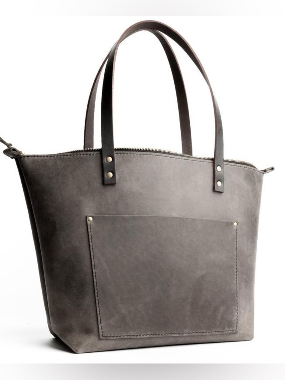 NEW 🦄 Portland Leather Original Groupie Grey Large Zip Tote